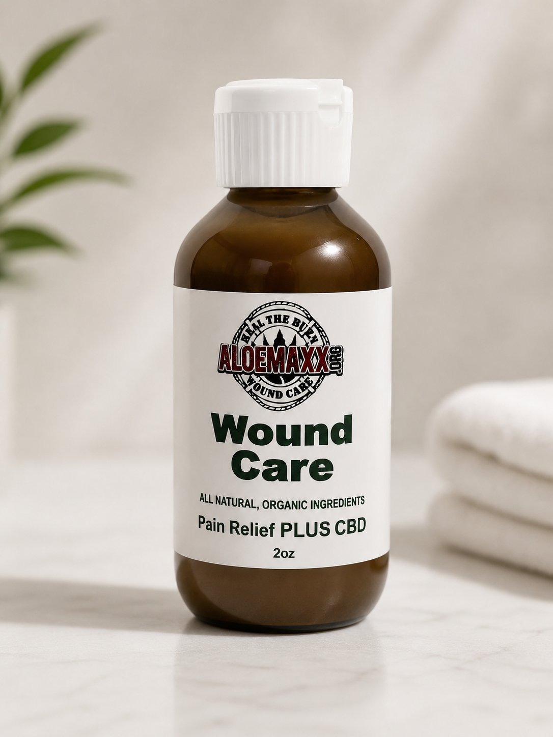 Aloemaxx CBD Wound Care 2 oz bottle